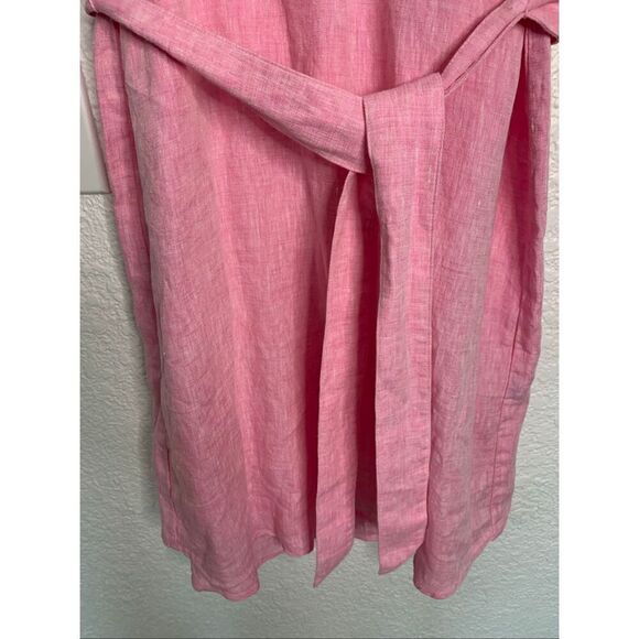 J. McLaughlin Melinda Linen Shirtdress in Begonia Pink Size XS - Picture 9 of 12